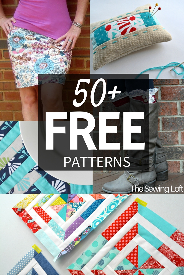 Mega round up of over 50 free sewing patterns from The Sewing Loft. Patterns range from quick and easy to custom clothing. 