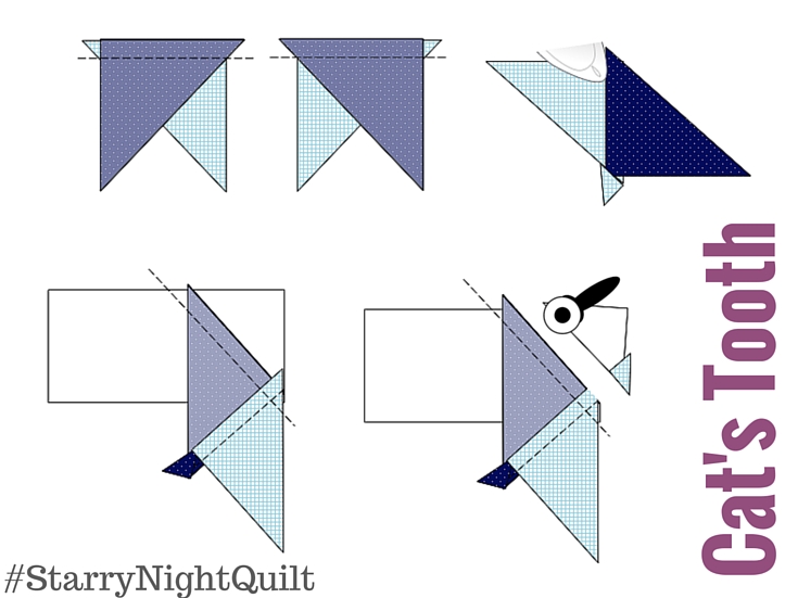 It's time for the next block in the Starry Night Quilt Sampler - the Cat's Tooth Quilt Block. Come join the fun and Increase your skill set with a block of the Month sewing series on The Sewing Loft. 