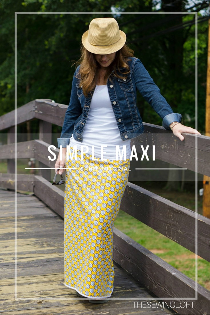 Update your closet with a simple maxi skirt pattern. This free pattern and step by step tutorial will show you how to create a personal pattern and sew it together. 