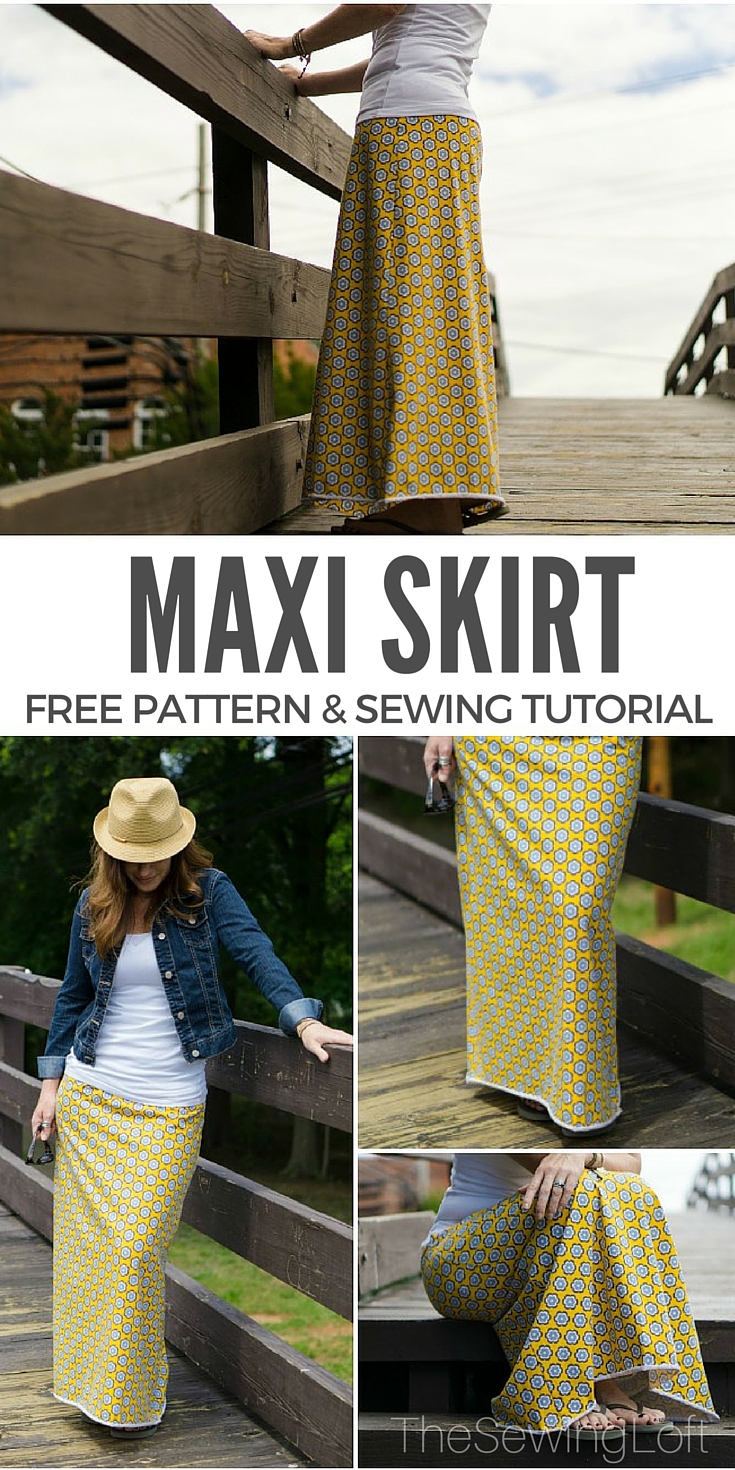 Update your closet with a simple maxi skirt pattern. This step by step tutorial will show you how to create a personal pattern and sew it together.