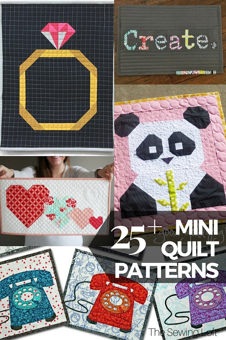 Such an amazing line up of free mini quilt patterns. The list of photos make it easy to find the perfect one. 
