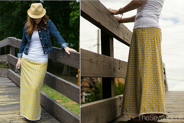 Update your closet with a simple maxi skirt pattern. This free pattern and step by step tutorial will show you how to create a personal pattern and sew it together.