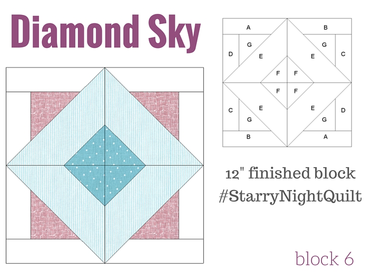It's time for the next block in the Starry Night Quilt Sampler - the Diamond Sky Quilt Block. Come join the fun and Increase your skill set with a block of the Month sewing series on The Sewing Loft. 