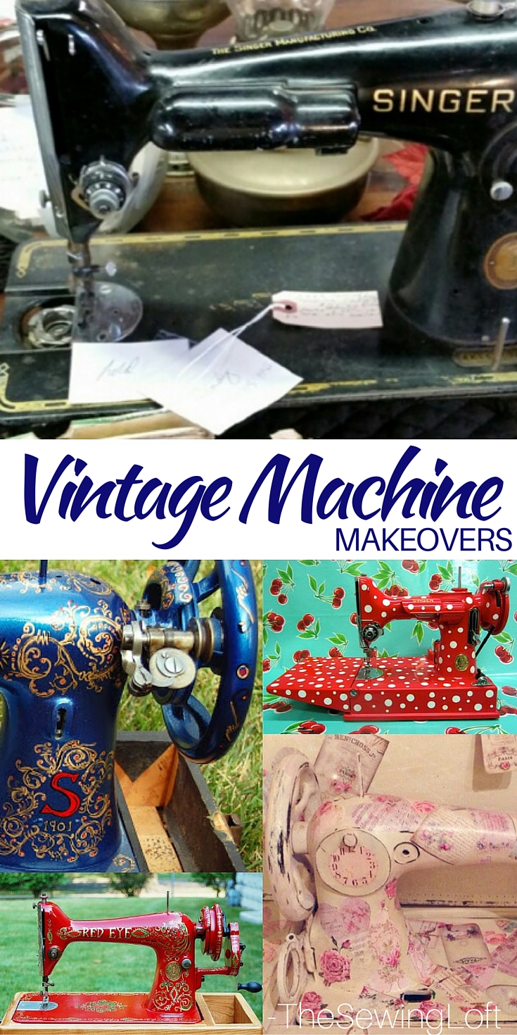 I SO want to find the courage to transform one of my vintage sewing machines. These are amazing.  