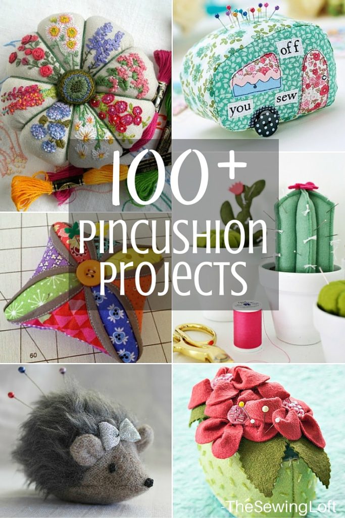 100+ free patterns to make a new pincushion for your sewing space.