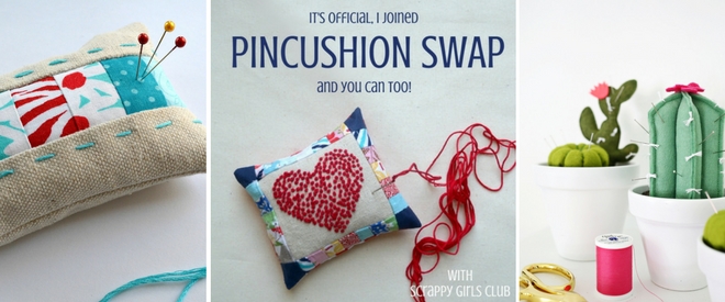 It's time for another SWAP with the Scrappy Girls Club. They asked and we answered with a big fat YES for pincushions! Sign up today to be teamed up with your perfect partner and recieve tons of helpful hints and inspiration.