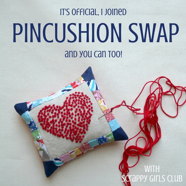 It's time for another SWAP with the Scrappy Girls Club. They asked and we answered with a big fat YES for pincushions! Sign up today to be teamed up with your perfect partner and recieve tons of helpful hints and inspiration. 