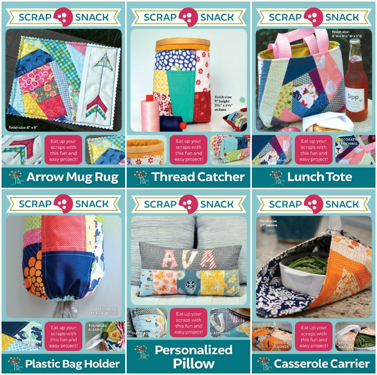 Have you seen the new Scrap Snack pattern collection in your local quilt shop yet? This new collection offers bite size patterns that are perfect for scraps