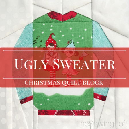 This ugly Christmas sweater block is so cute for the holidays!