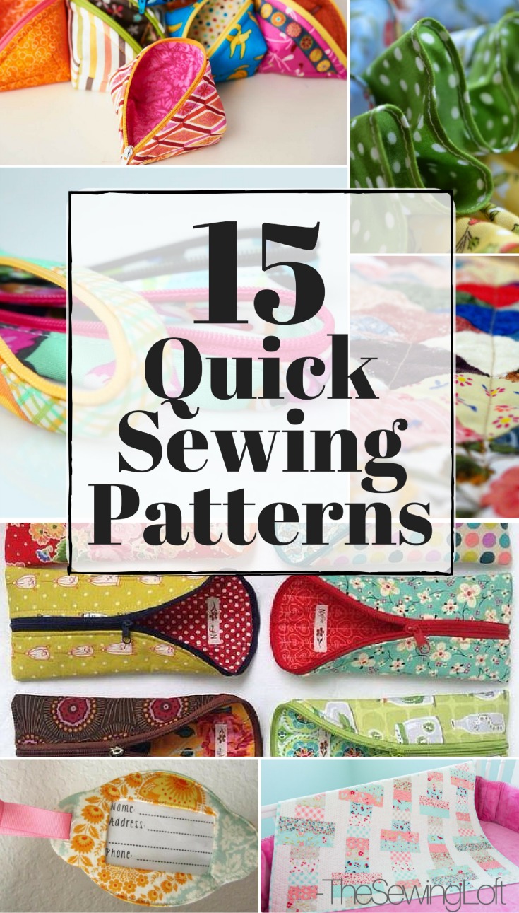 Every seamstress needs a few go to projects in her line up and these quick sewing patterns are a must! They quick to stitch but they are great gifts. 