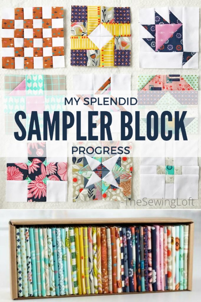 I'm using a my fat quarter bundle box of Cotton & steel to make my Splendid Sampler Block Set. 