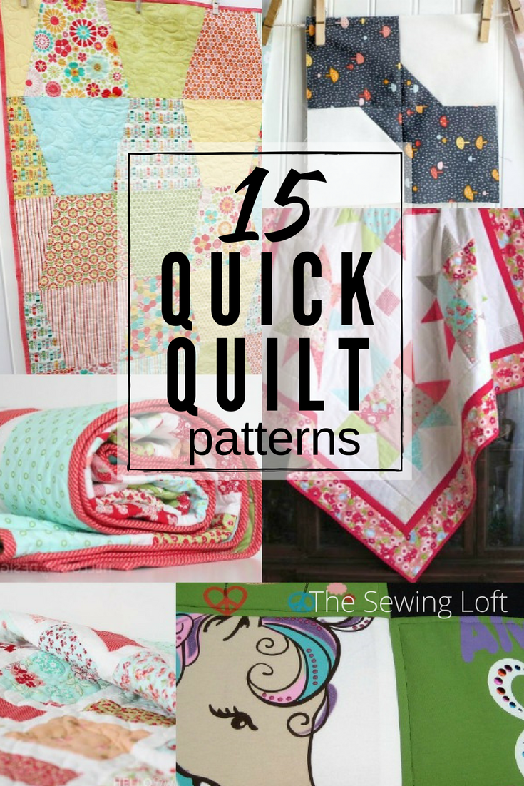 Want to sew something fast? Check out these 15 quick quilt patterns and start stitching today. I'll bet you can have them finished the same day. 