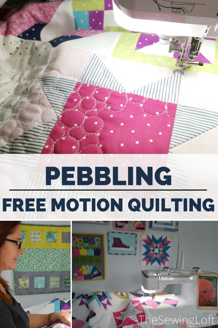 See how easy it is to create free motion pebbles to on your at home sewing machine in this video from The Sewing Loft. 