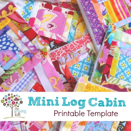 Learn how to make a mini log cabin pattern from scrap fabric with my free printable template. This quilt block is perfect for quilt as you go.