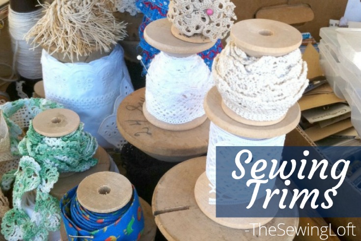 Sewing Trim comes in all different shapes and sizes. Some of these ornamental decorations are ribbon, ruffles, buttons, ric rac, lace, fringe, cording, etc.