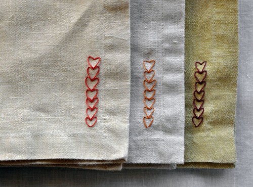 DIY chain of heart napkins pattern 