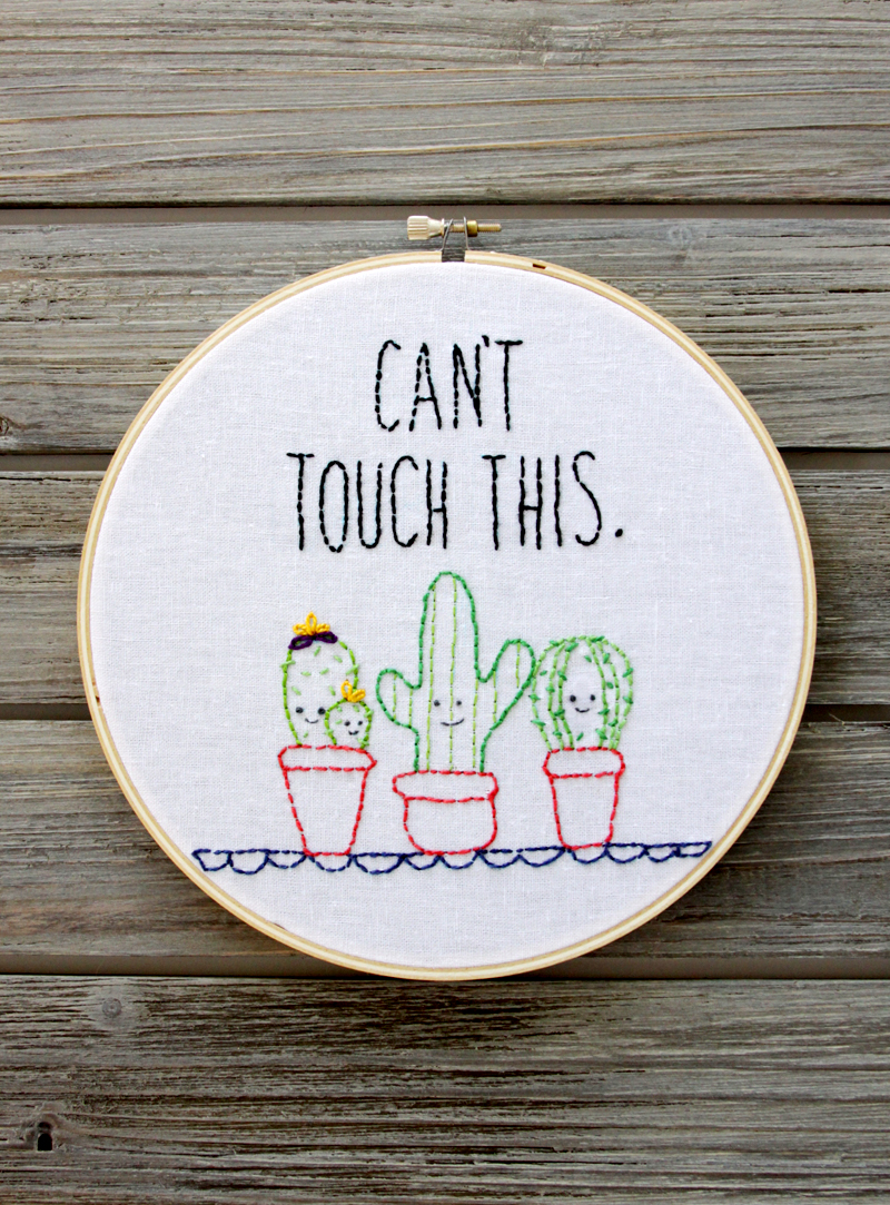 cactus embroidery pattern