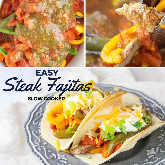 You can make this slow cooker steak fajitas recipe any day of the week. This easy yet delicious crock-pot dish is perfect for a stress free meal. 