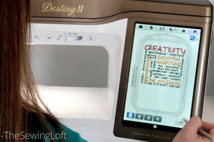 Learn how to create subway style embroidery with the built in fonts on your Destiny II sewing machine. Video shows how to add words and adjust step by step.