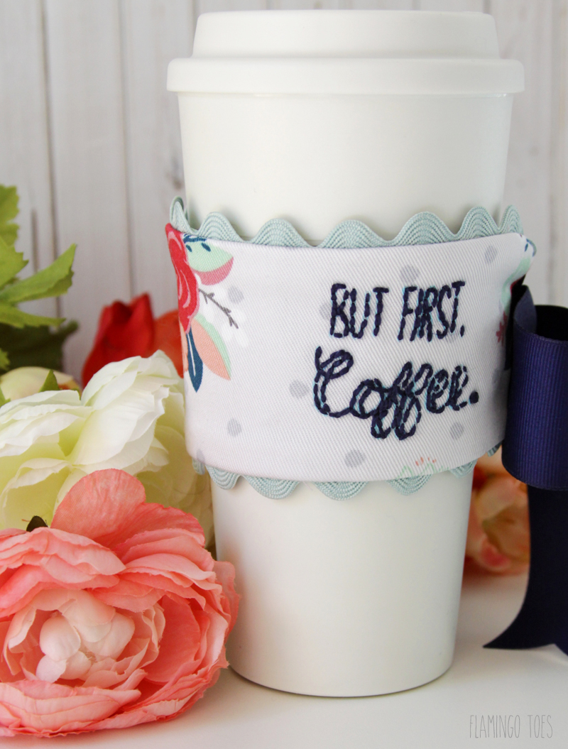 embroidery pattern coffee cuff 