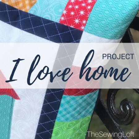 I'm finishing up the I love home quilt along with a DIY pillow project. Each block offers a fun applique design for you to stitch out.