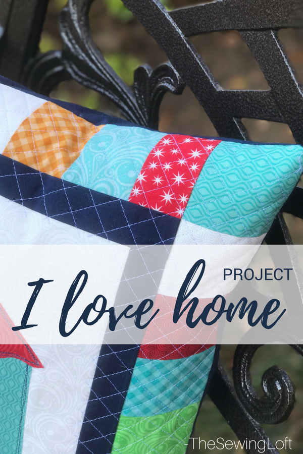 I'm finishing up the I love home quilt along with a DIY pillow project. Each block offers a fun applique design for you to stitch out. 