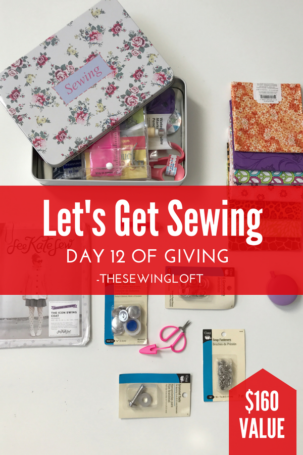 No excuses.... let's get sewing! This giveaway is packed with sewing inspiration. Be sure to see all of the prize packages being offered during The Sewing Loft's 12 Days of Giving. Over $1200 in prizes.