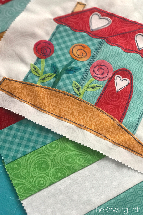 I'm finishing up the I love home quilt along with a DIY pillow project. Each block offers a fun applique design for you to stitch out. 