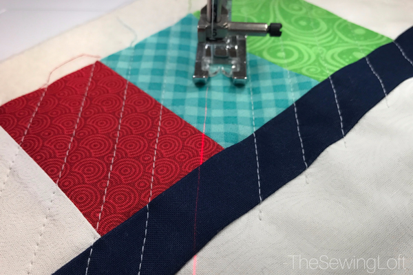 The laser guide beam on my machine made it so easy to quilt this pillow project. 