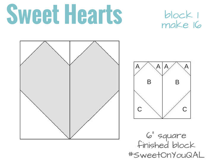 Sweet Hearts Quilt Block | 6" Free Block