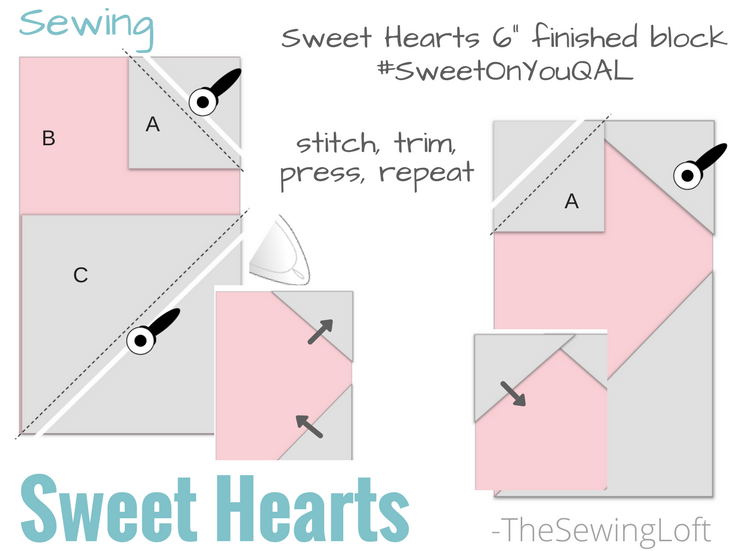 Sweet Hearts Block | 6" Free Block