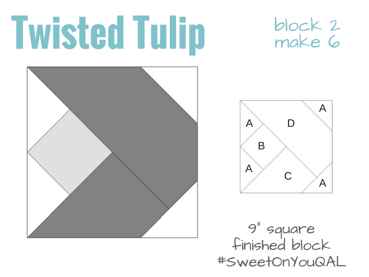 Twisted Tulip | 9" Finished Quilt Block