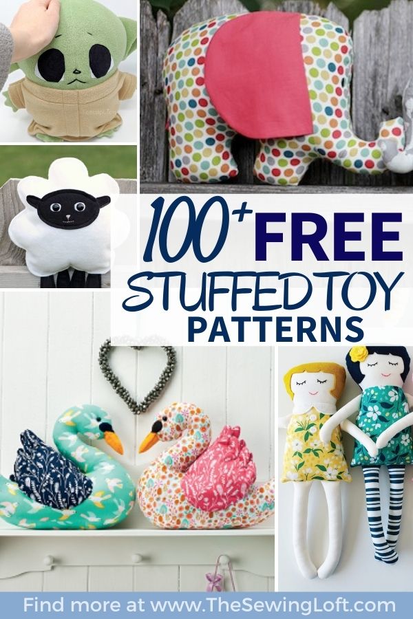 100+ Stuffed Toy DIY free patterns! Most patterns are easy to sew for any skill level. From dolls to sea animals, there is something here for everyone.