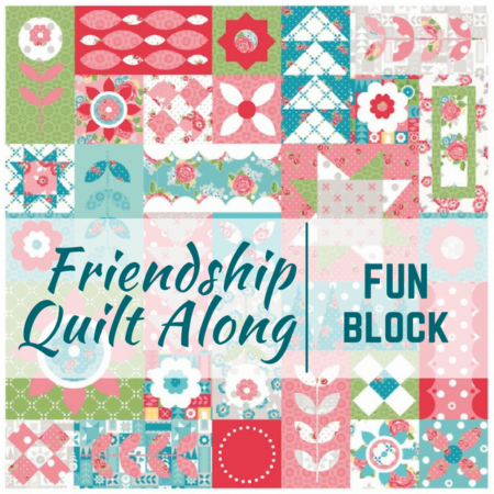 It's Day 1 of the Friendship Quilt Along and I'm sharing the Fun Block. Come sew with us. Pattern by Amanda Herring.