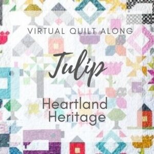 Grab your left over fabric scraps and stitch up a few cute Tulip quilt blocks. The block finishes 9" square and is from the Heartland Heritage quilt pattern.