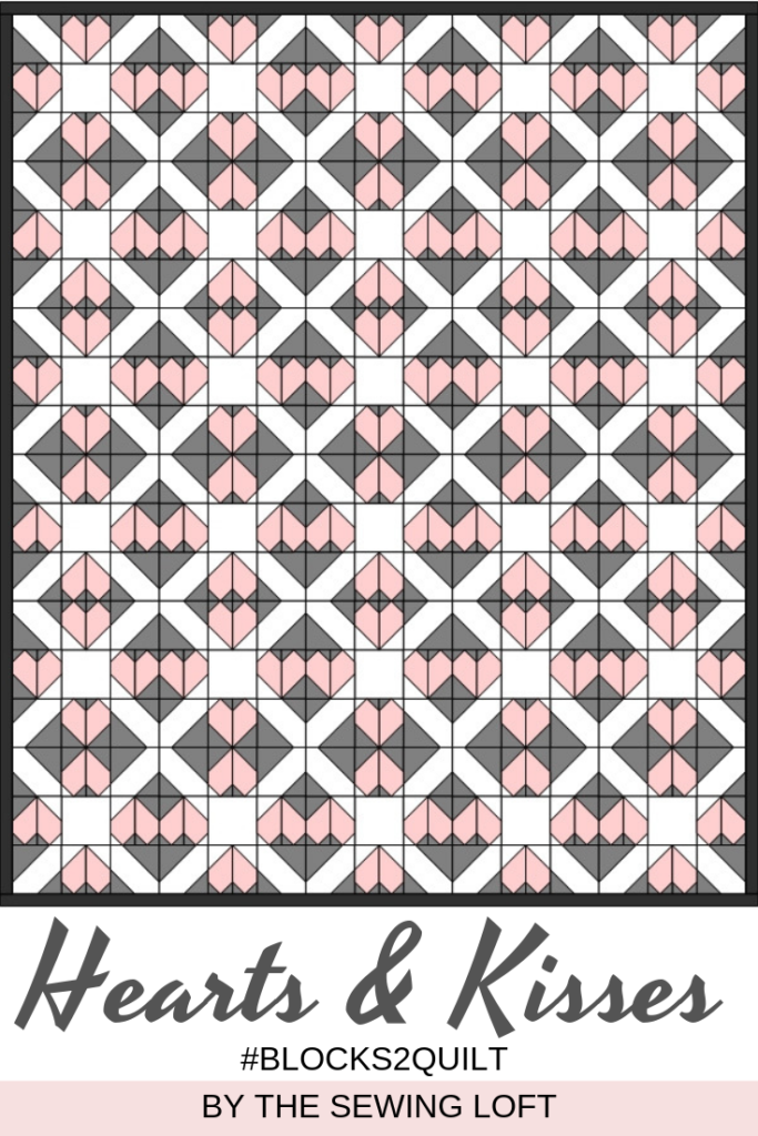 Hearts & Kisses Quilt Block Pattern | Blocks 2 Quilt by The Sewing Loft