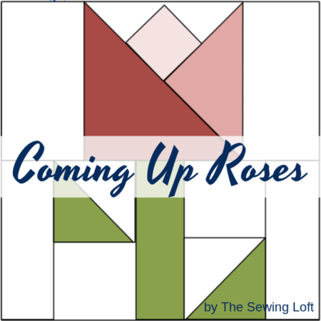 Coming Up Roses Patchwork Quilt Block by The Sewing Loft