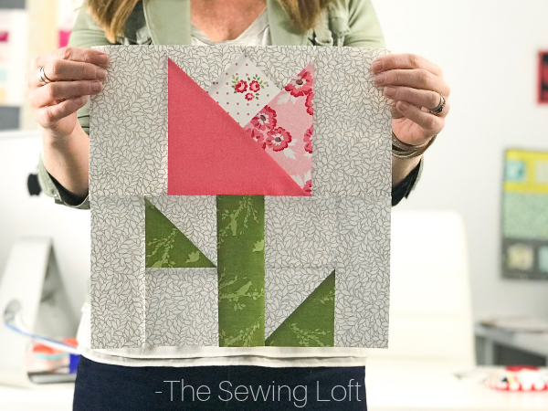 Coming Up roses Quilt Block - Keep your quilting skills sharp with the Blocks2Quilt series from The Sewing Loft 