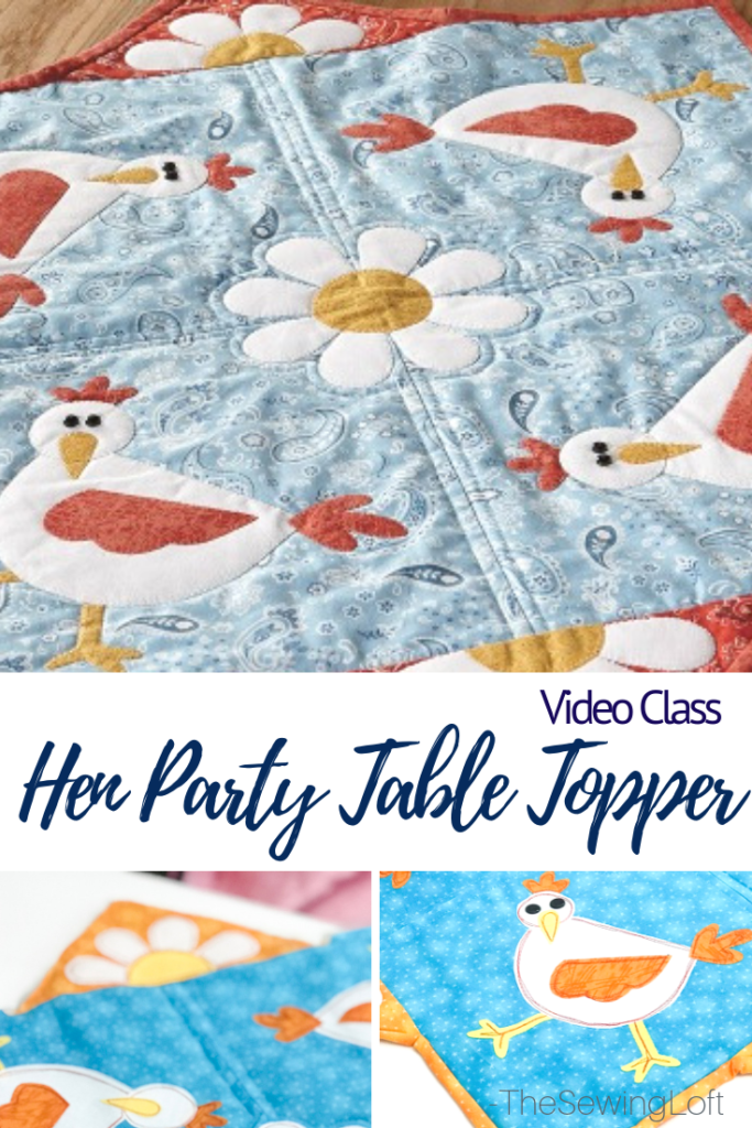 Turn your table topper into a conversation started with this cheeky pattern. The Hen Party Table Topper. Video Class with step by step instructions. 