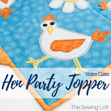 Turn your table topper into a conversation started with this cheeky pattern. The Hen Party Table Topper. Video Class with step by step instructions.