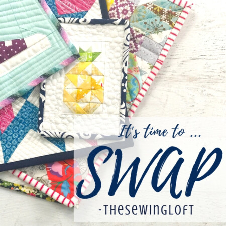 Meet a new sewing buddy and exchange a handmade gift with the mini quilt 2021 swap with The Sewing Loft