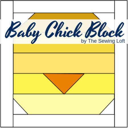 The Baby Chicks Quilt Block is perfect for spring! It comes in 2 sizes and can be used in many different projects from home decor to quilts.#Block2Quilts