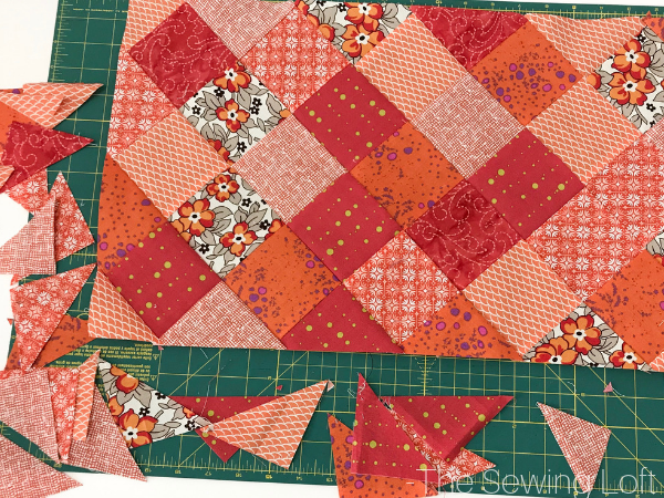 Turn your patchwork on point with this video class. Poppy Garden table runner pattern included. 