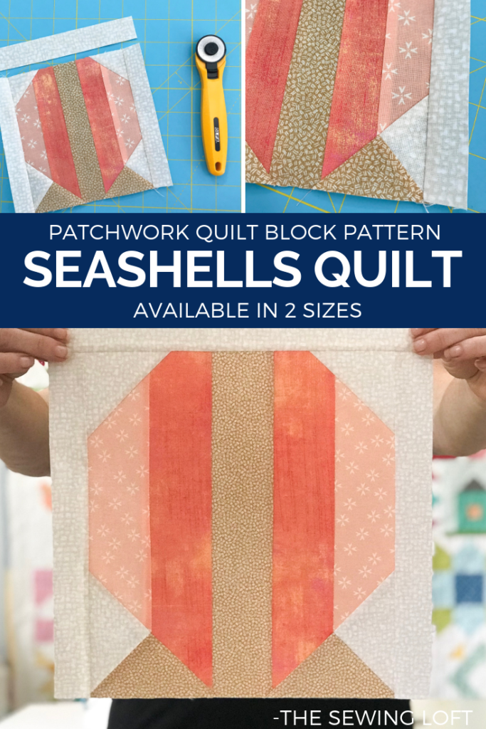 Grab your scraps and stitch up the Seashells Quilt Block! The block comes in 2 sizes and can be used in many different projects from home decor to quilts.