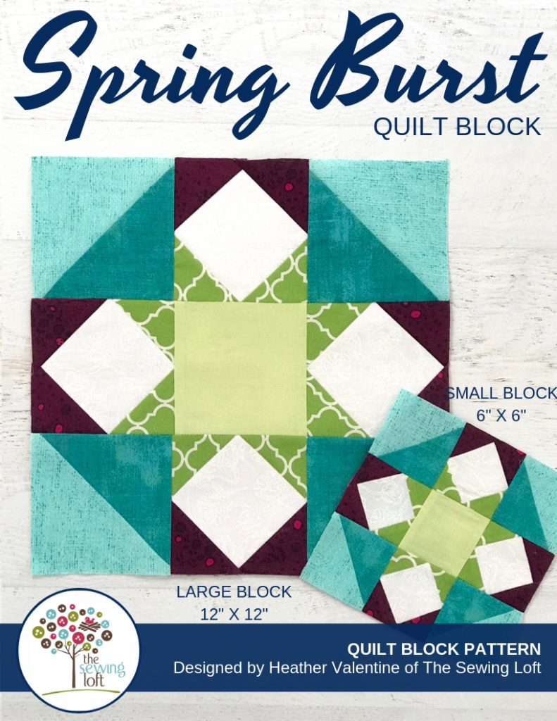 The Spring Burst Quilt Block is perfect for the confident beginner! It comes in 2 sizes, features HST's and flying geese. Perfect for your next project.