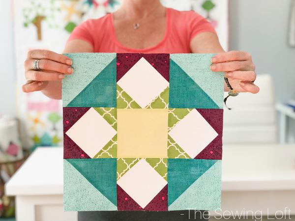 The Spring Burst Quilt Block is perfect for the confident beginner! It comes in 2 sizes, features HST's and flying geese. Perfect for your next project.