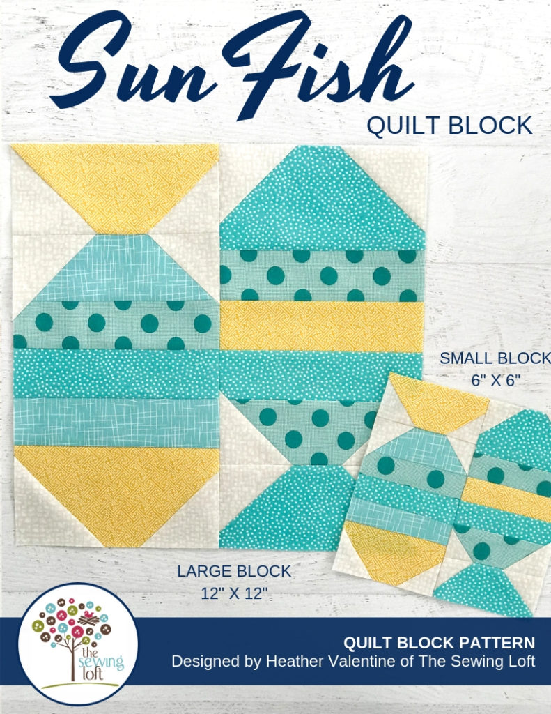 Grab your scraps and stitch up the Sunfish Quilt Block! The block comes in 2 sizes and can be used in many different projects from home decor to quilts.