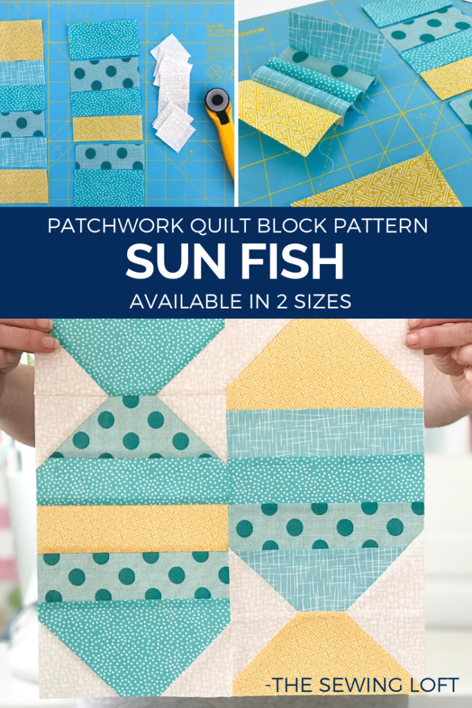 Grab your scraps and stitch up the Sunfish Quilt Block! The block comes in 2 sizes and can be used in many different projects from home decor to quilts.