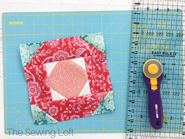 Blushing Glory Quilt Block Trimming | The Sewing Loft