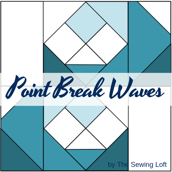 Point Break Waves Quilt Block Cover